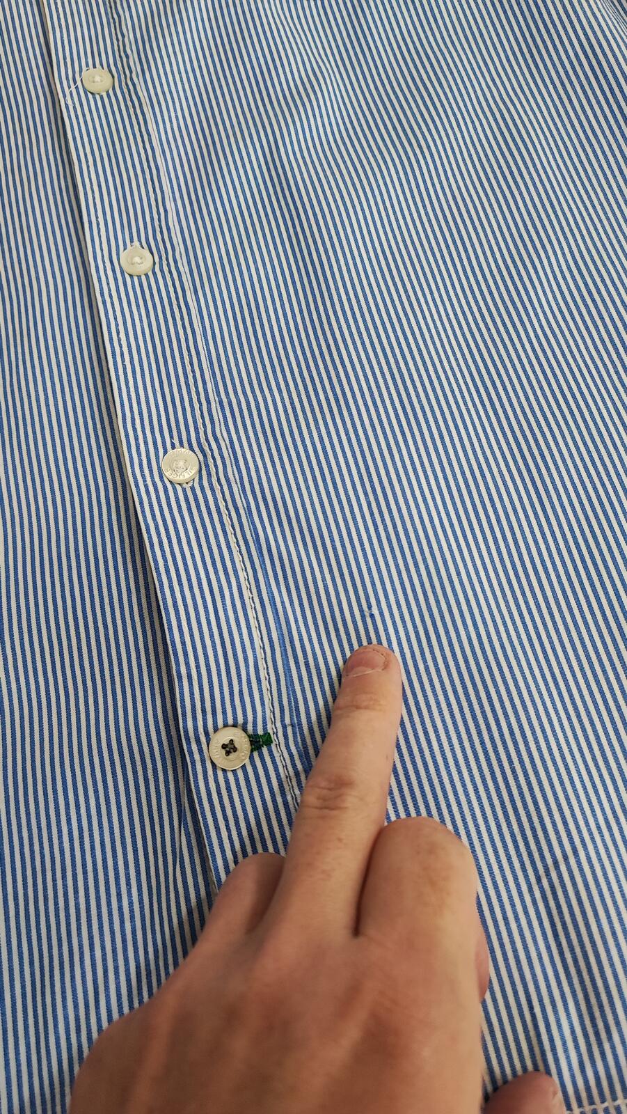 Vintage Tommy Hilfiger Striped Long Sleeve Shirt Blue White Classic Preppy M