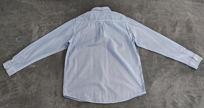 Vintage Tommy Hilfiger Striped Long Sleeve Shirt Blue White Classic Preppy M