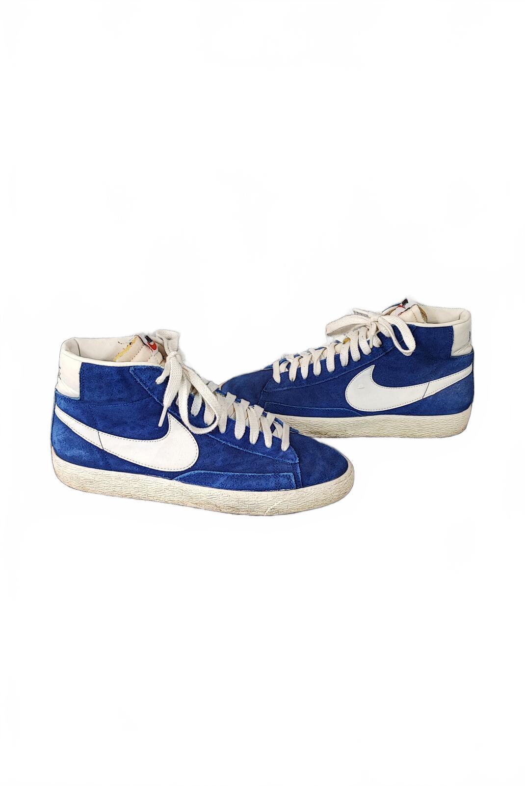 Vintage Nike Blazer High Suede Blue White Trainers Shoes Men Size UK 8 EU 42.5