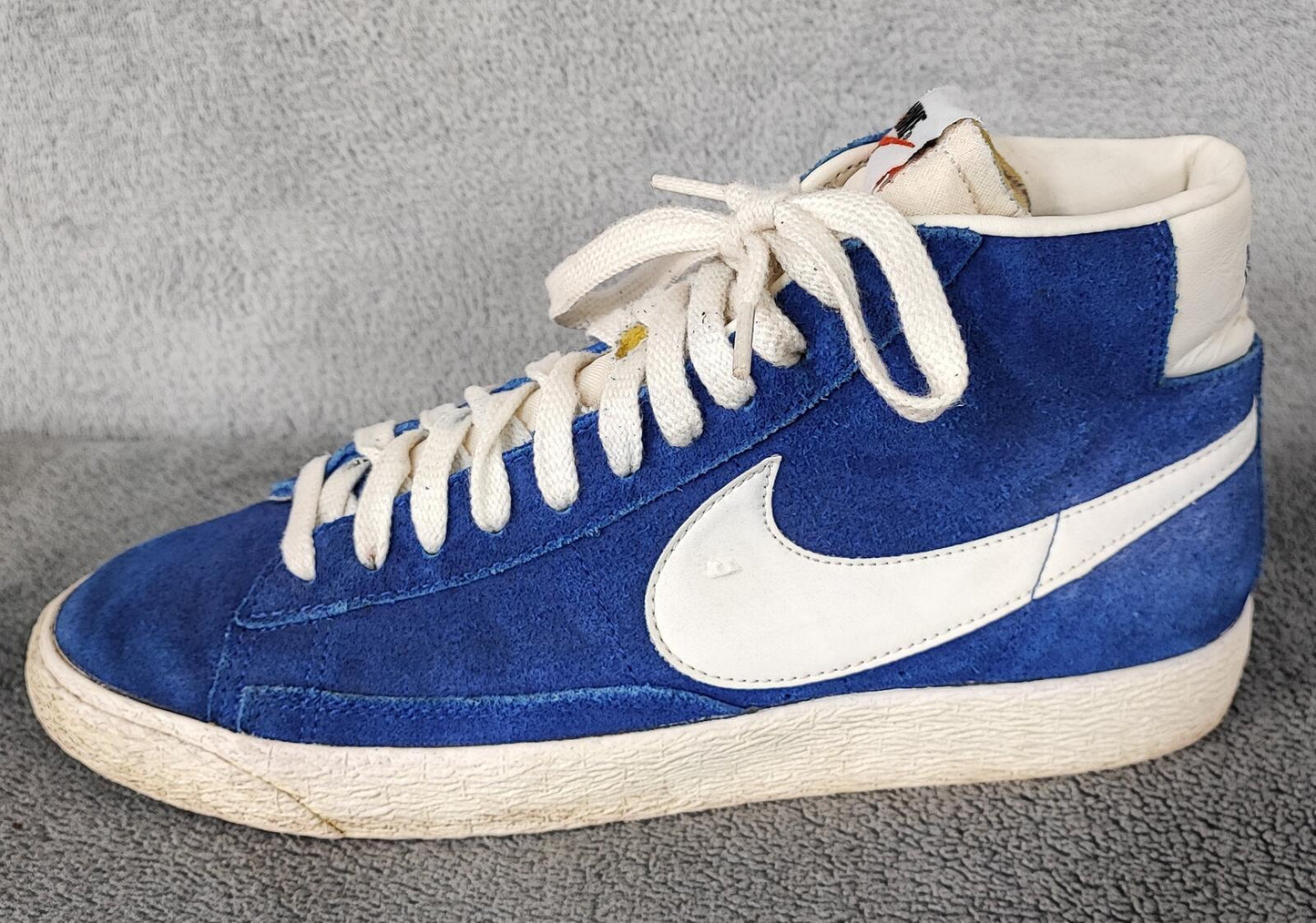 Vintage Nike Blazer High Suede Blue White Trainers Shoes Men Size UK 8 EU 42.5