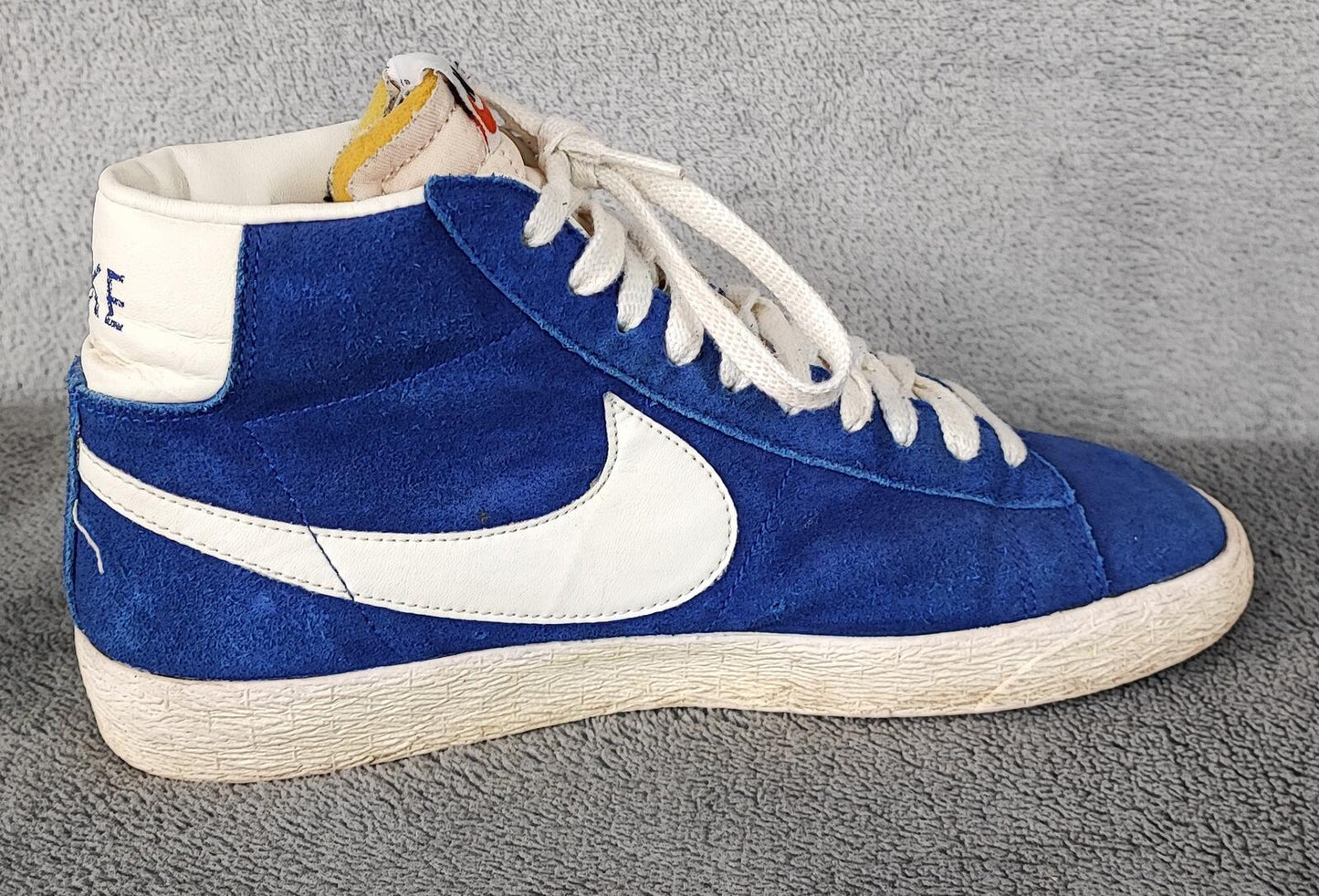 Vintage Nike Blazer High Suede Blue White Trainers Shoes Men Size UK 8 EU 42.5