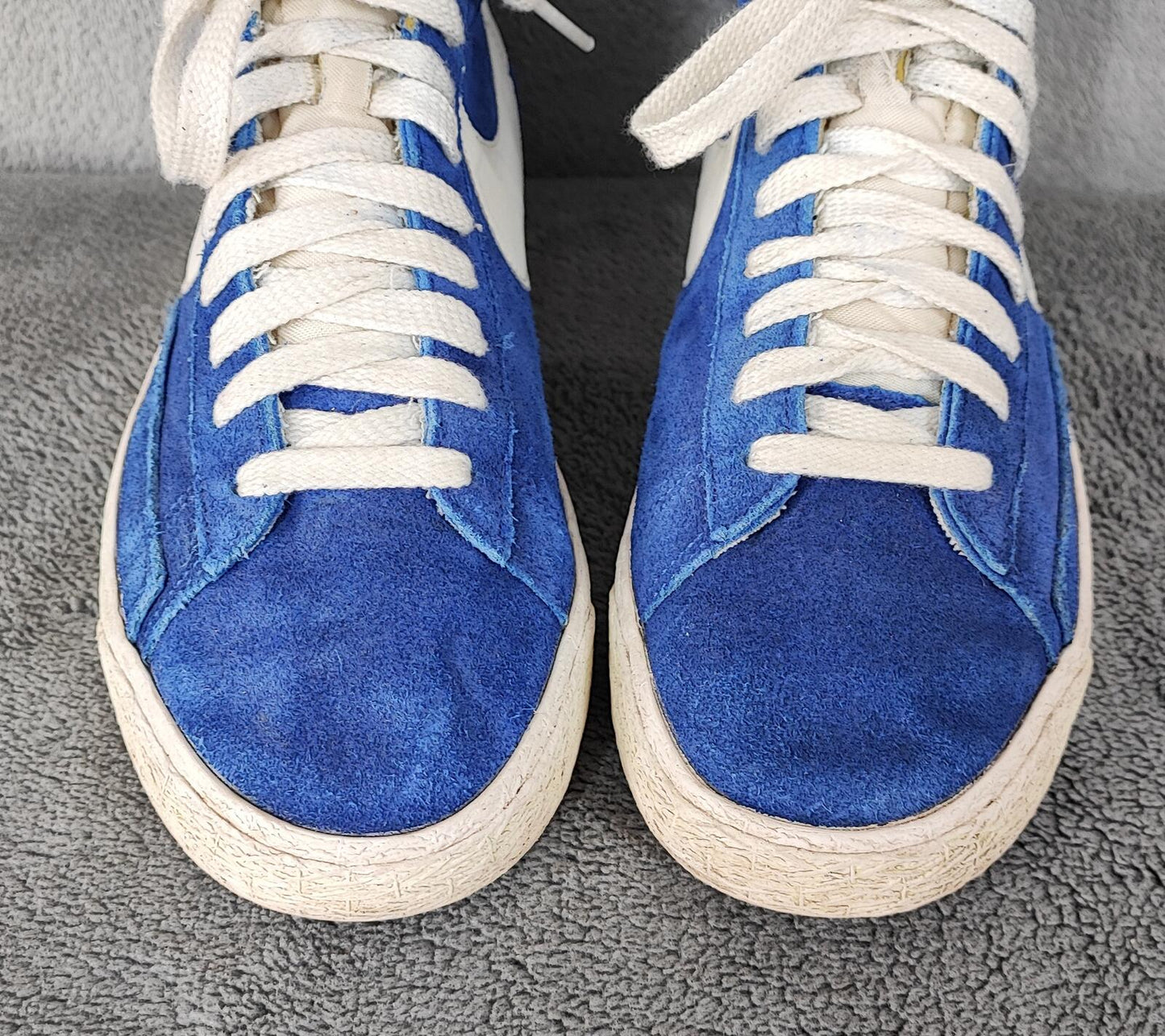 Vintage Nike Blazer High Suede Blue White Trainers Shoes Men Size UK 8 EU 42.5