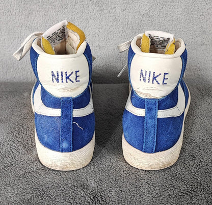 Vintage Nike Blazer High Suede Blue White Trainers Shoes Men Size UK 8 EU 42.5