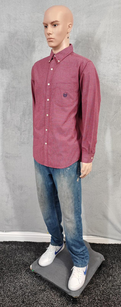 Vintage Chaps Checked Long Sleeve Flaid Flannel Lumberjack Shirt Red Men Size XL