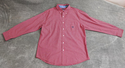 Vintage Chaps Checked Long Sleeve Flaid Flannel Lumberjack Shirt Red Men Size XL