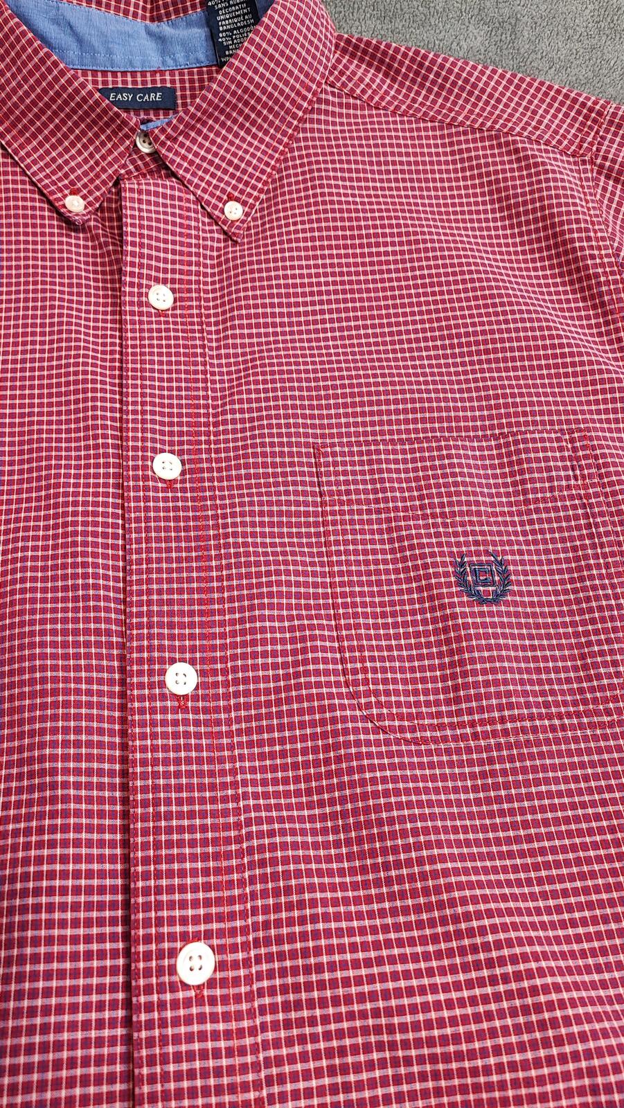 Vintage Chaps Checked Long Sleeve Flaid Flannel Lumberjack Shirt Red Men Size XL
