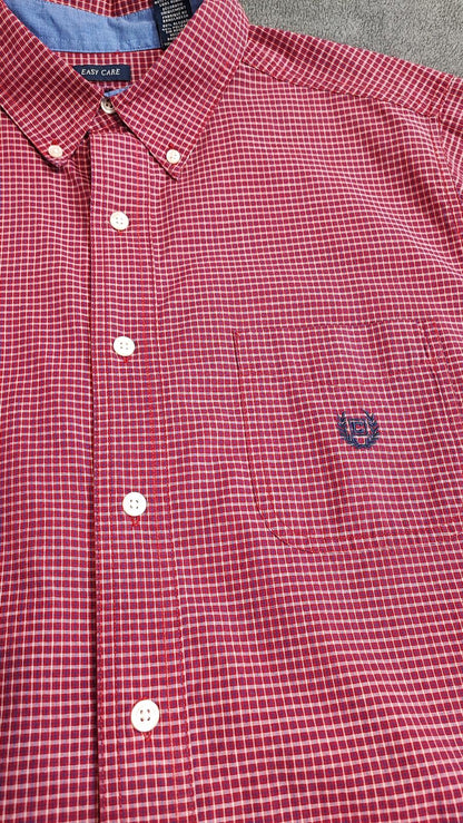 Vintage Chaps Checked Long Sleeve Flaid Flannel Lumberjack Shirt Red Men Size XL