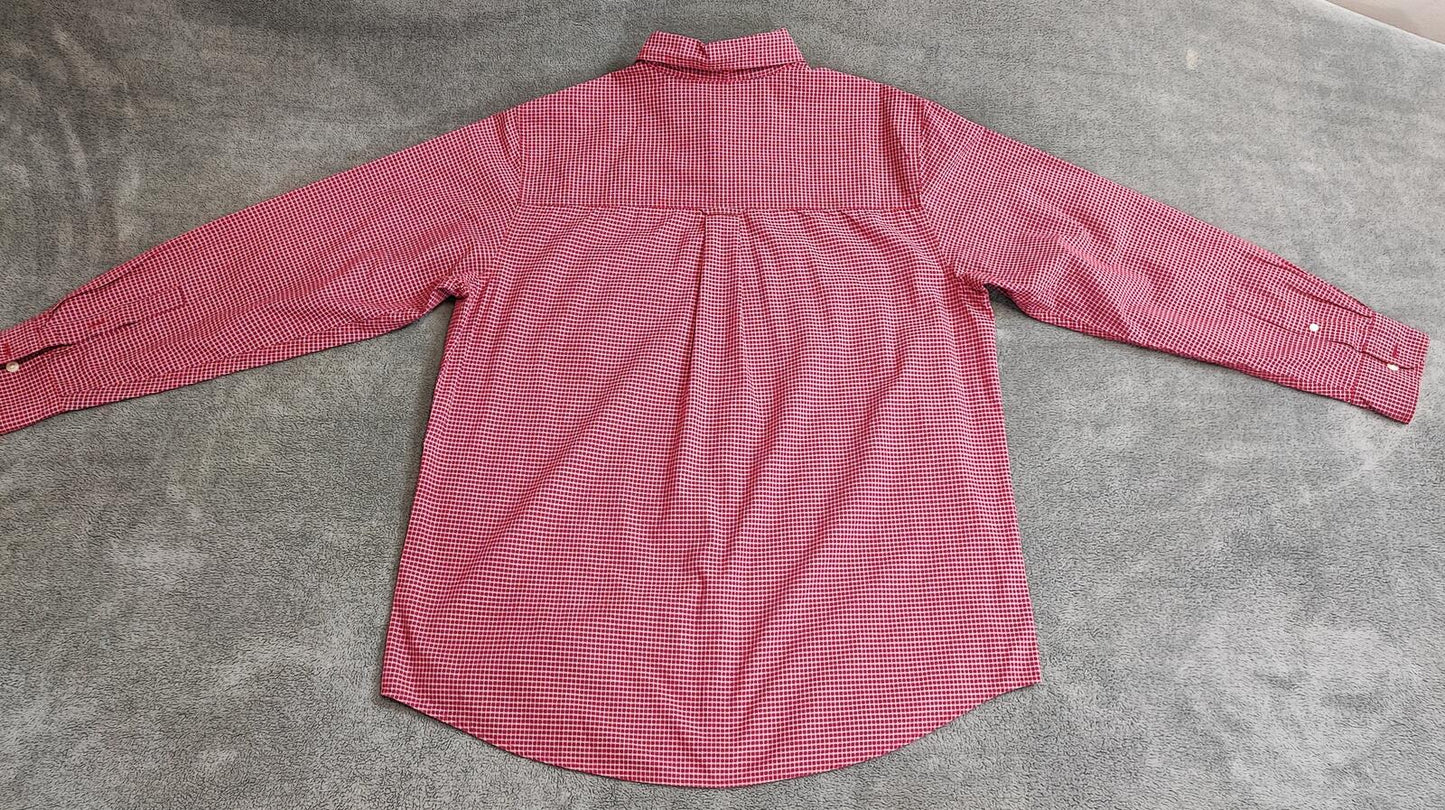Vintage Chaps Checked Long Sleeve Flaid Flannel Lumberjack Shirt Red Men Size XL