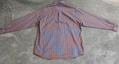 Vintage Tommy Hilfiger Checked Long Sleeve Plaid Preppy Shirt Blue Men's Size XL