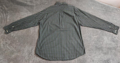 Vintage Tommy Hilfiger Crest Checked Long Sleeve Shirt Green Navy Men's Size L