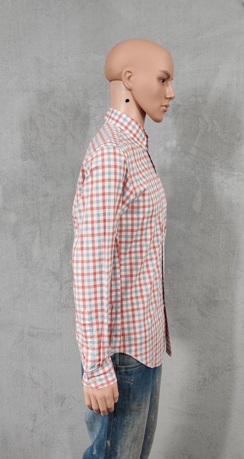 Vintage J.Crew Checked Lightweight Cotton Long Sleeve Casual Shirt Red Men Small