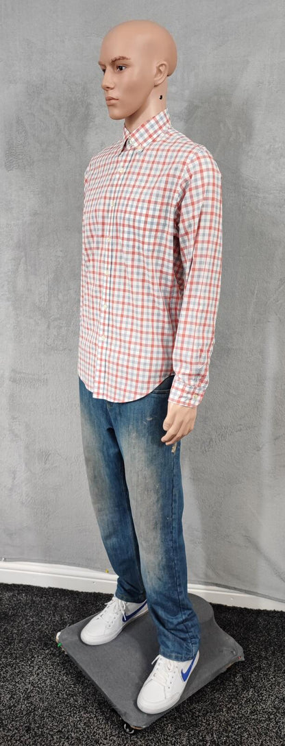 Vintage J.Crew Checked Lightweight Cotton Long Sleeve Casual Shirt Red Men Small