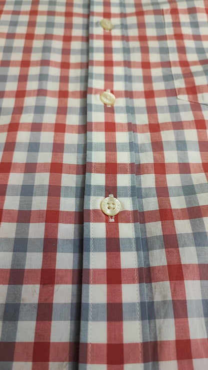 Vintage J.Crew Checked Lightweight Cotton Long Sleeve Casual Shirt Red Men Small