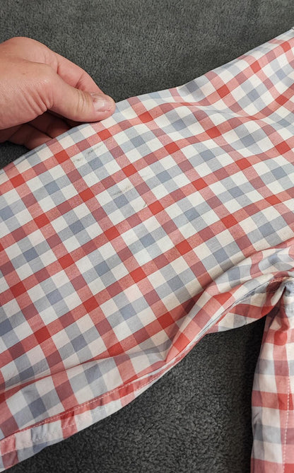 Vintage J.Crew Checked Lightweight Cotton Long Sleeve Casual Shirt Red Men Small