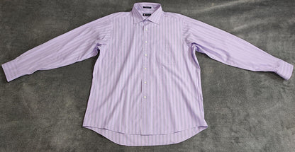 Vintage Chaps Striped Long Sleeve Shirt White Purple Men's Size Large L