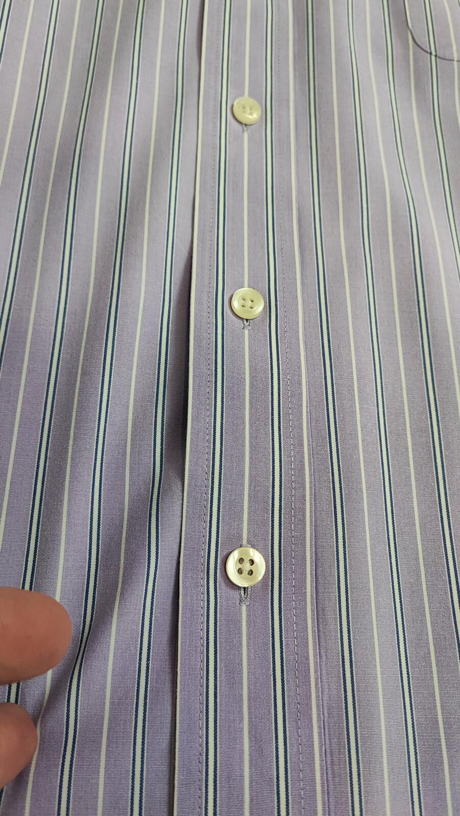 Vintage Chaps Striped Long Sleeve Shirt White Purple Men's Size Large L