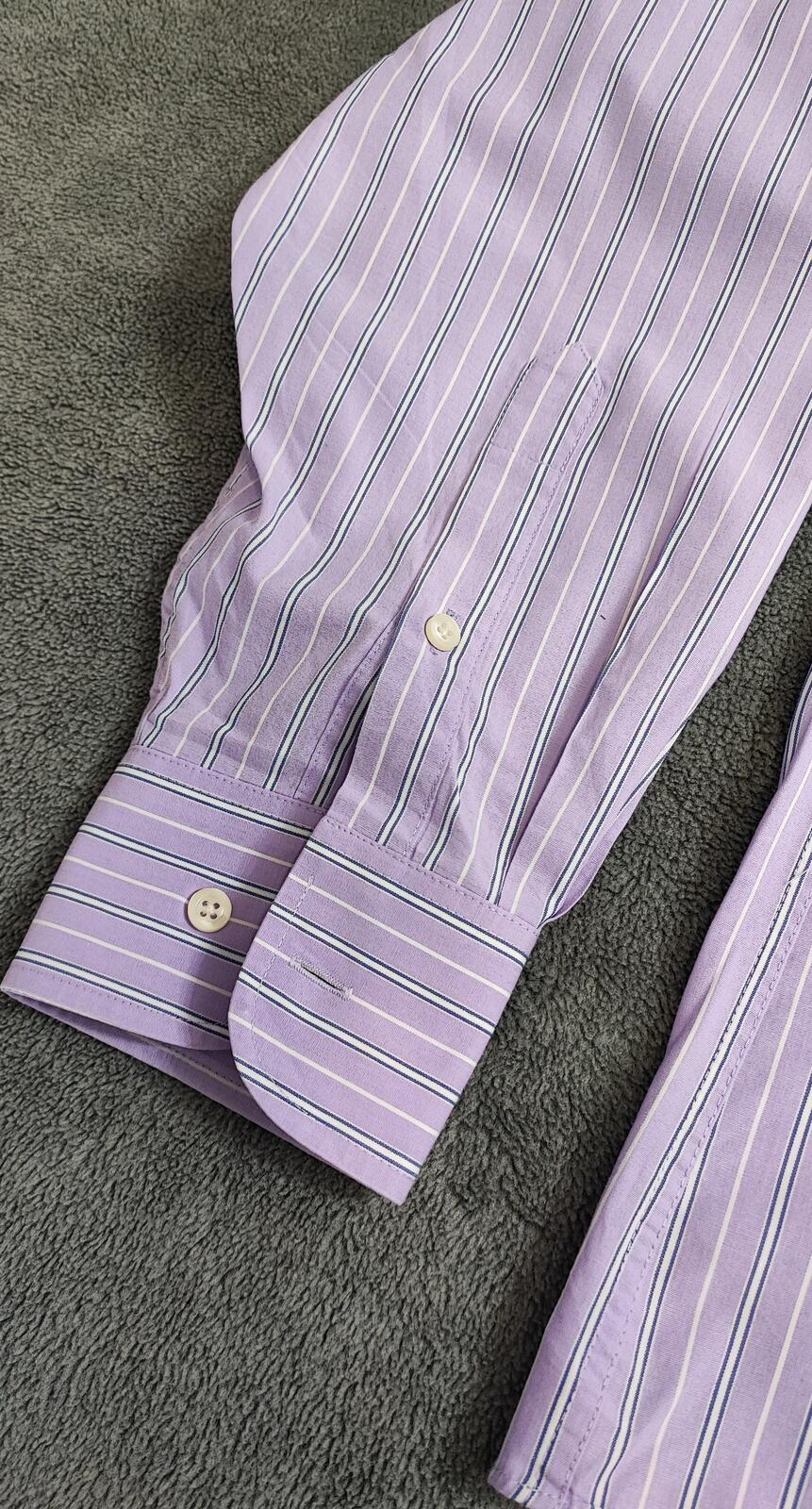 Vintage Chaps Striped Long Sleeve Shirt White Purple Men's Size Large L