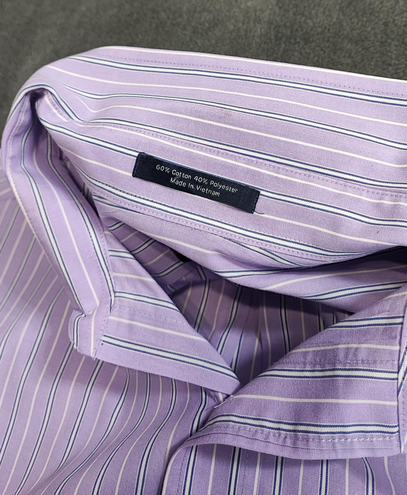 Vintage Chaps Striped Long Sleeve Shirt White Purple Men's Size Large L