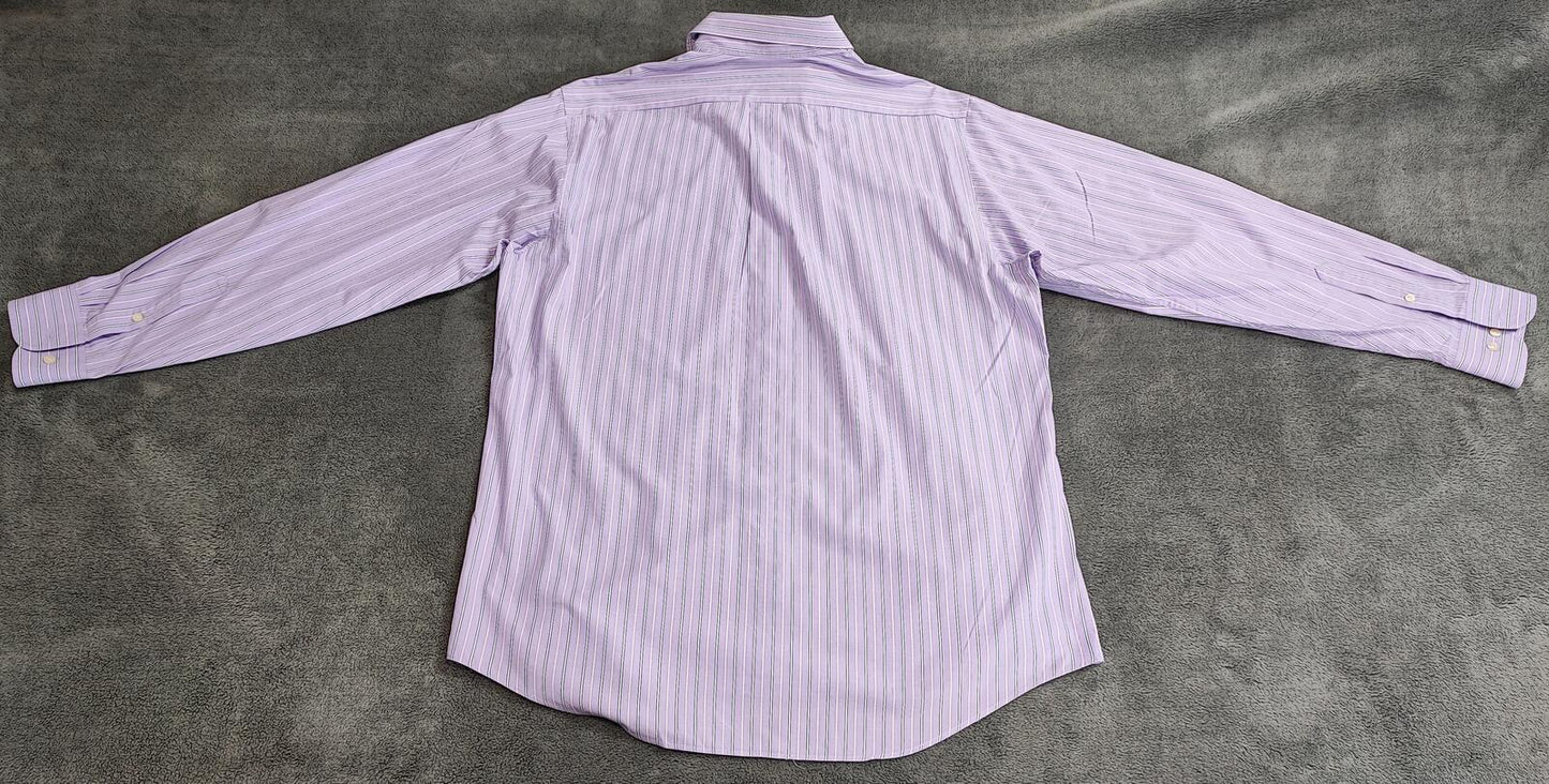 Vintage Chaps Striped Long Sleeve Shirt White Purple Men's Size Large L
