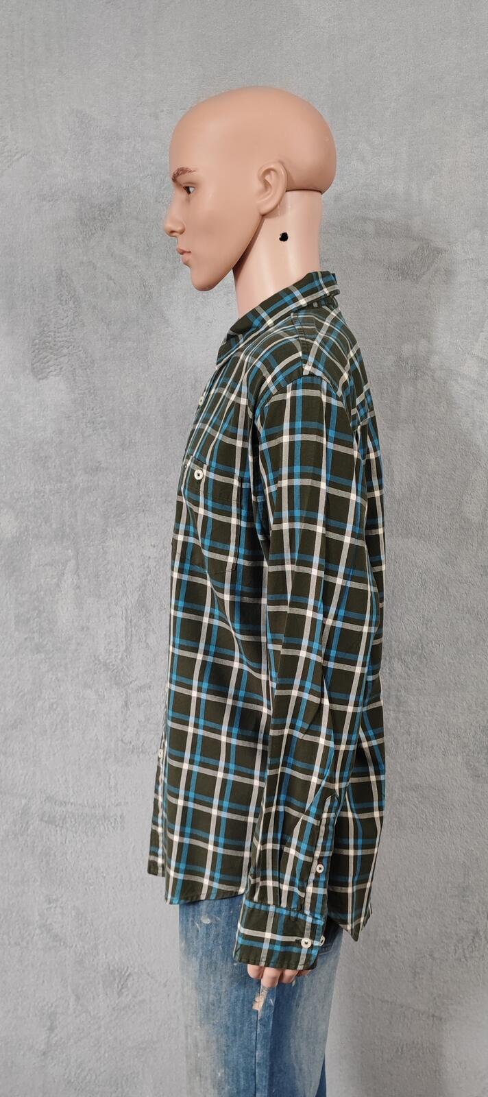 Vintage Tommy Hilfiger Checked Shirt XL Green Navy Cotton Long Sleeve Plaid 90s