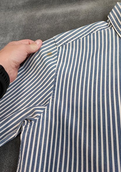 Vintage Tommy Hilfiger Striped Long Sleeve Shirt Blue White Men's Size Medium M