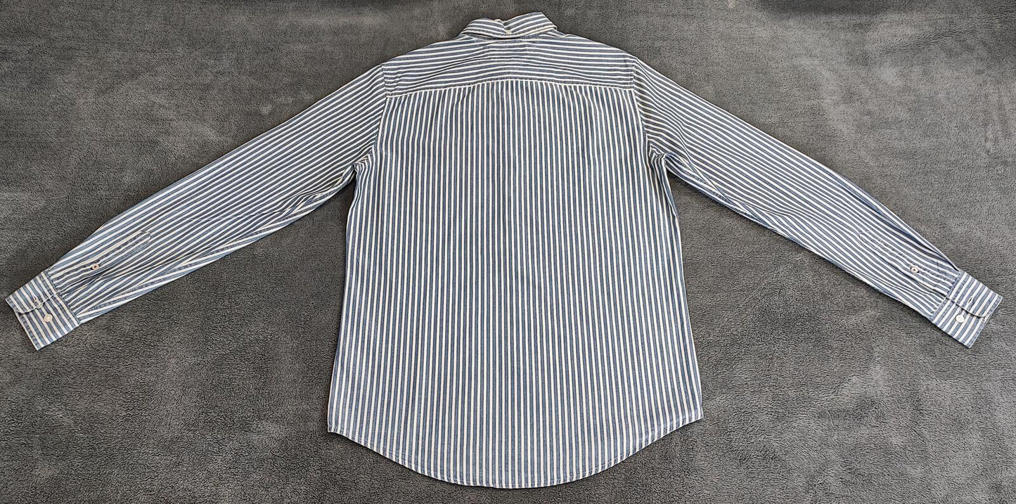 Vintage Tommy Hilfiger Striped Long Sleeve Shirt Blue White Men's Size Medium M