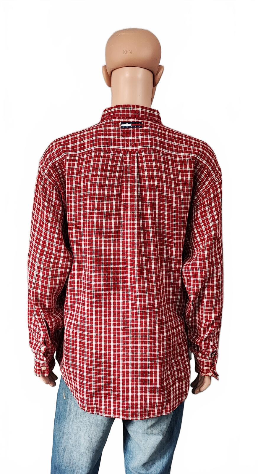 Vintage Tommy Hilfiger Plain Long Sleeve Western Cowboy Shirt Red Men Size XXL