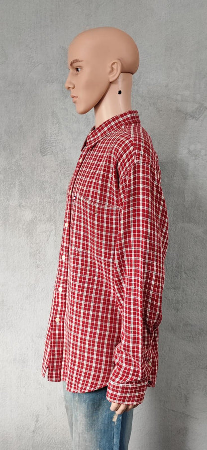 Vintage Tommy Hilfiger Plain Long Sleeve Western Cowboy Shirt Red Men Size XXL