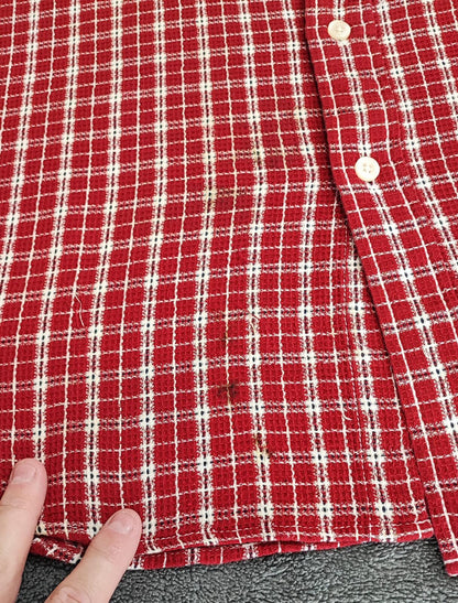 Vintage Tommy Hilfiger Plain Long Sleeve Western Cowboy Shirt Red Men Size XXL