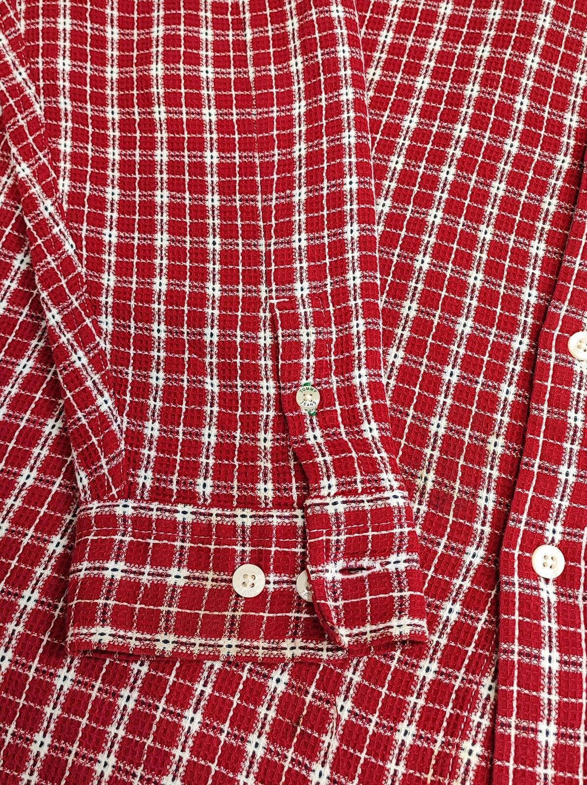 Vintage Tommy Hilfiger Plain Long Sleeve Western Cowboy Shirt Red Men Size XXL