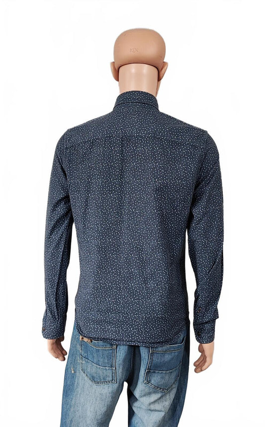 Vintage Timberland Geometric Pattern Long Sleeve Shirt Blue Men's Size Small S