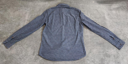 Vintage Timberland Geometric Pattern Long Sleeve Shirt Blue Men's Size Small S