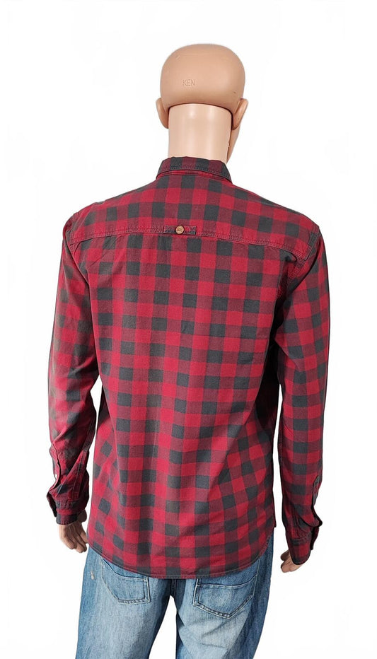 Vintage Diesel Checked Shirt Large Red Black Cotton Long Sleeve 90s Y2K Grunge