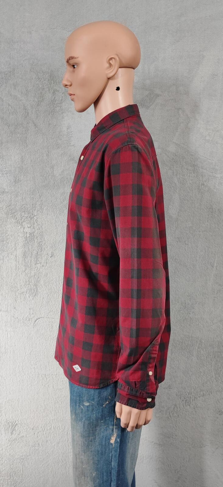 Vintage Diesel Checked Shirt Large Red Black Cotton Long Sleeve 90s Y2K Grunge