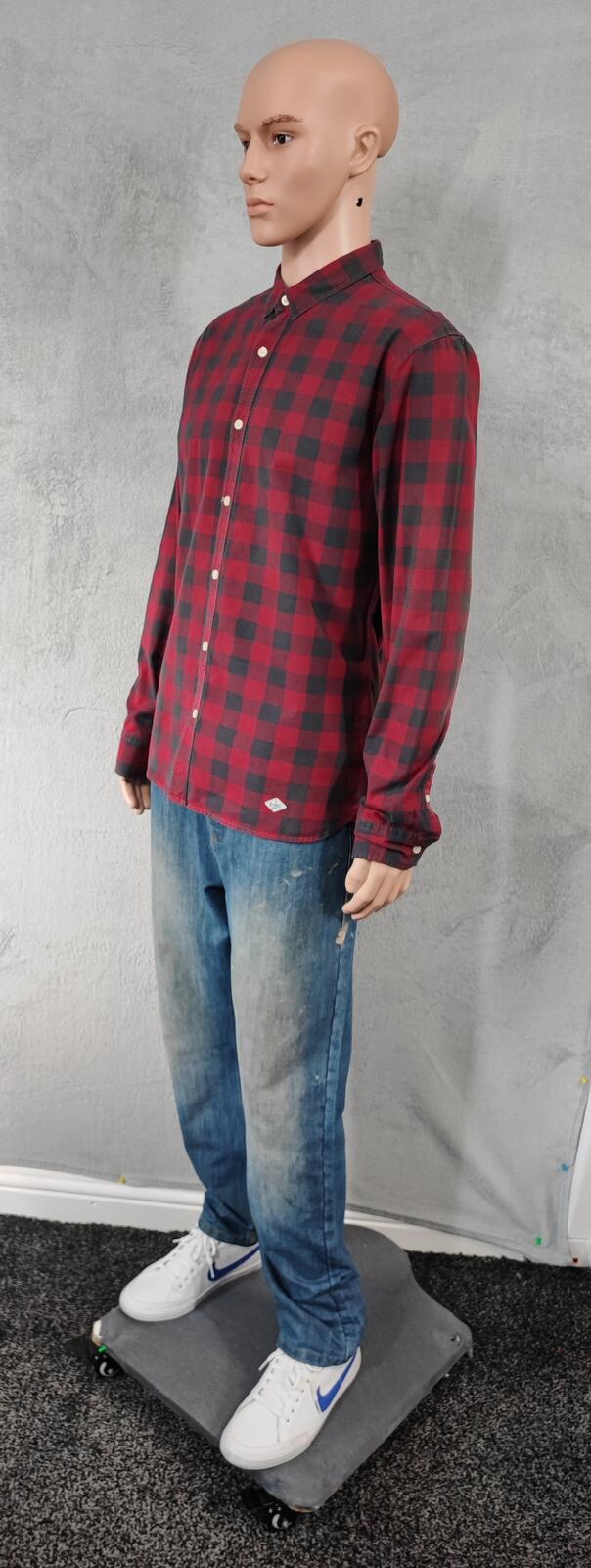 Vintage Diesel Checked Shirt Large Red Black Cotton Long Sleeve 90s Y2K Grunge