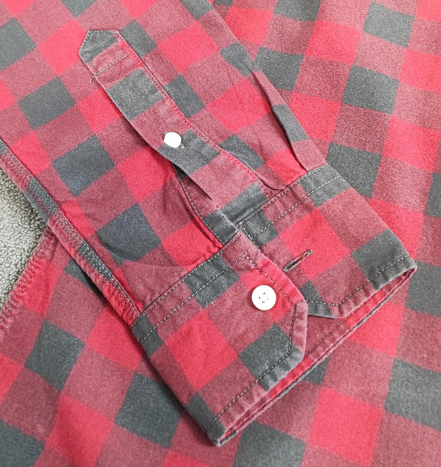 Vintage Diesel Checked Shirt Large Red Black Cotton Long Sleeve 90s Y2K Grunge