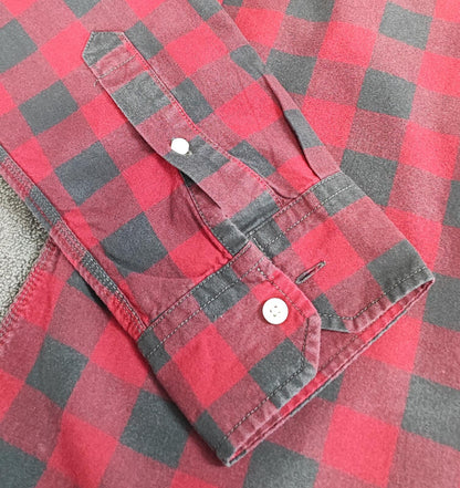 Vintage Diesel Checked Shirt Large Red Black Cotton Long Sleeve 90s Y2K Grunge