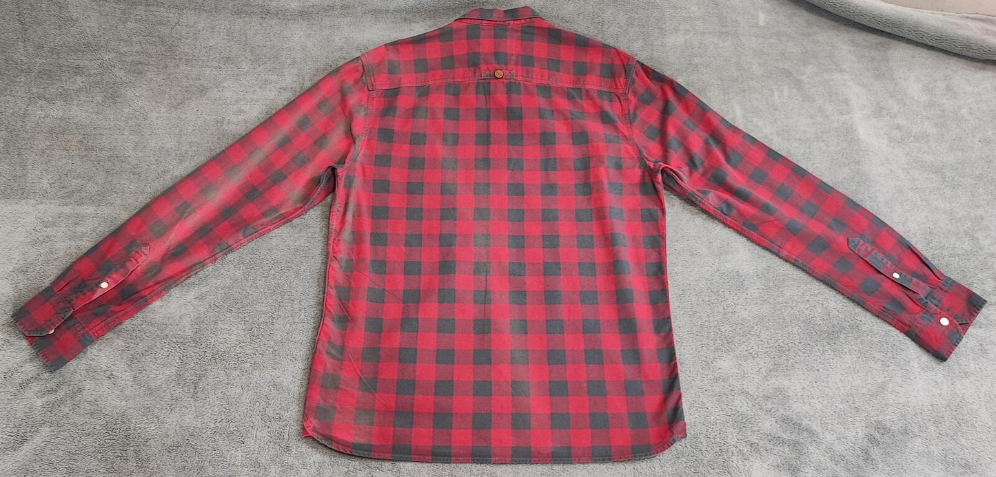 Vintage Diesel Checked Shirt Large Red Black Cotton Long Sleeve 90s Y2K Grunge