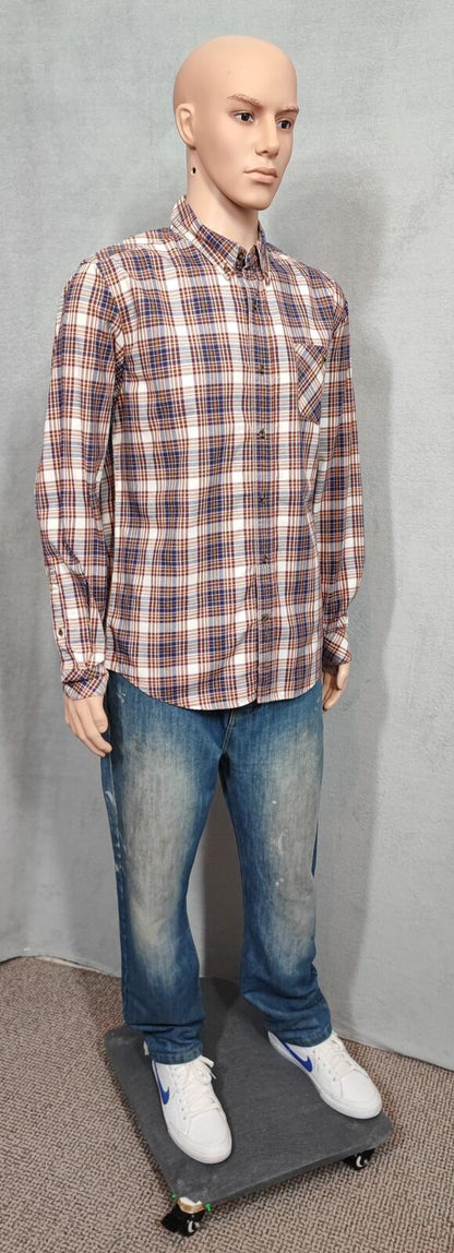 Vintage Timberland Earthkeepers Checked Long Sleeve Shirt Brown Men's Size Large