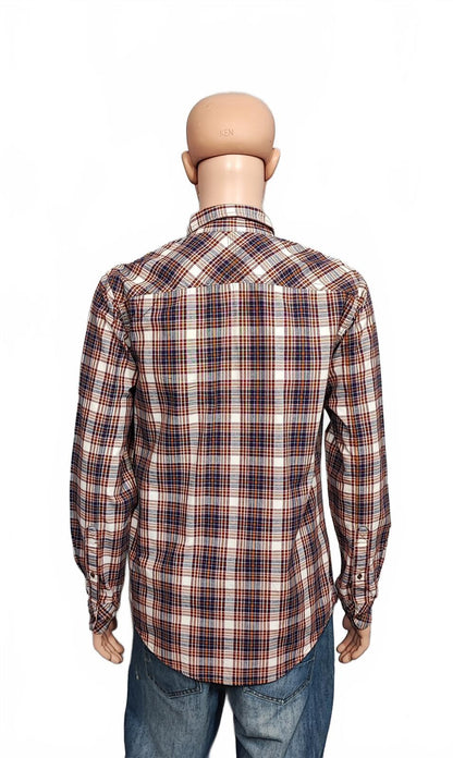 Vintage Timberland Earthkeepers Checked Long Sleeve Shirt Brown Men's Size Large