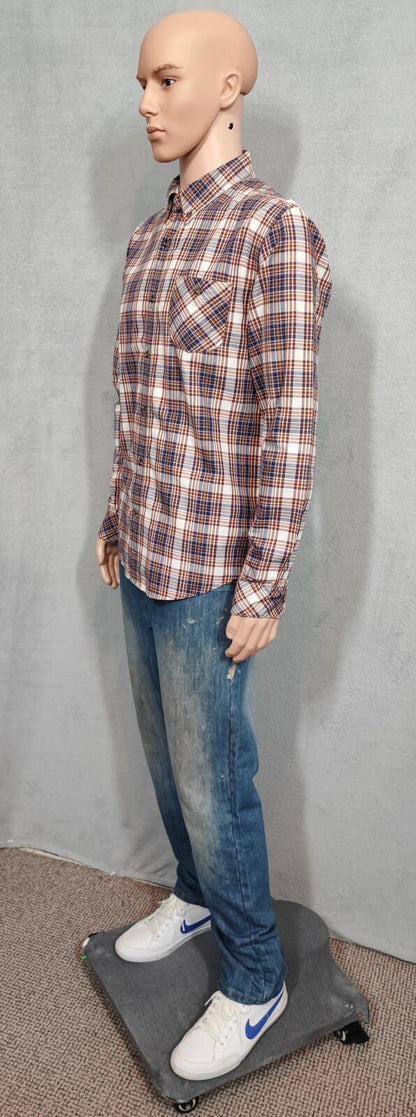 Vintage Timberland Earthkeepers Checked Long Sleeve Shirt Brown Men's Size Large