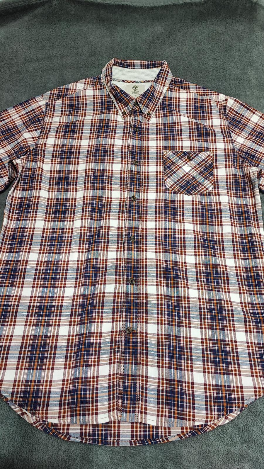 Vintage Timberland Earthkeepers Checked Long Sleeve Shirt Brown Men's Size Large
