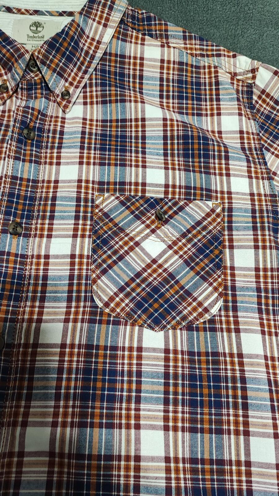 Vintage Timberland Earthkeepers Checked Long Sleeve Shirt Brown Men's Size Large