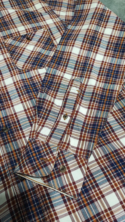 Vintage Timberland Earthkeepers Checked Long Sleeve Shirt Brown Men's Size Large