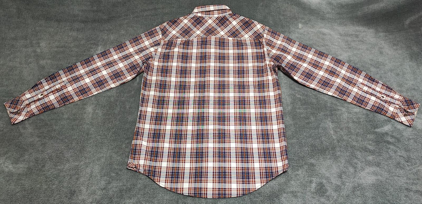 Vintage Timberland Earthkeepers Checked Long Sleeve Shirt Brown Men's Size Large