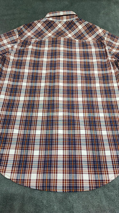 Vintage Timberland Earthkeepers Checked Long Sleeve Shirt Brown Men's Size Large