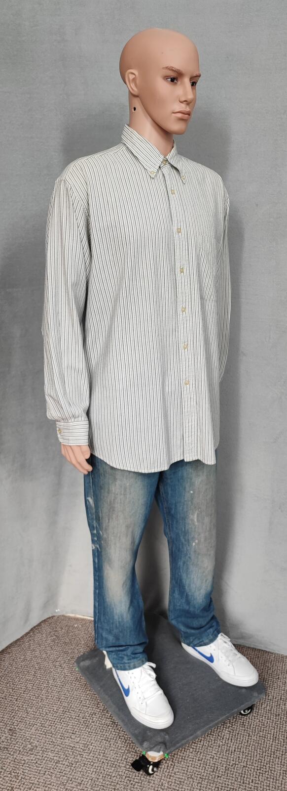 Vintage Nautica Striped Long Sleeve Shirt Black White Men's Size XL Oversized
