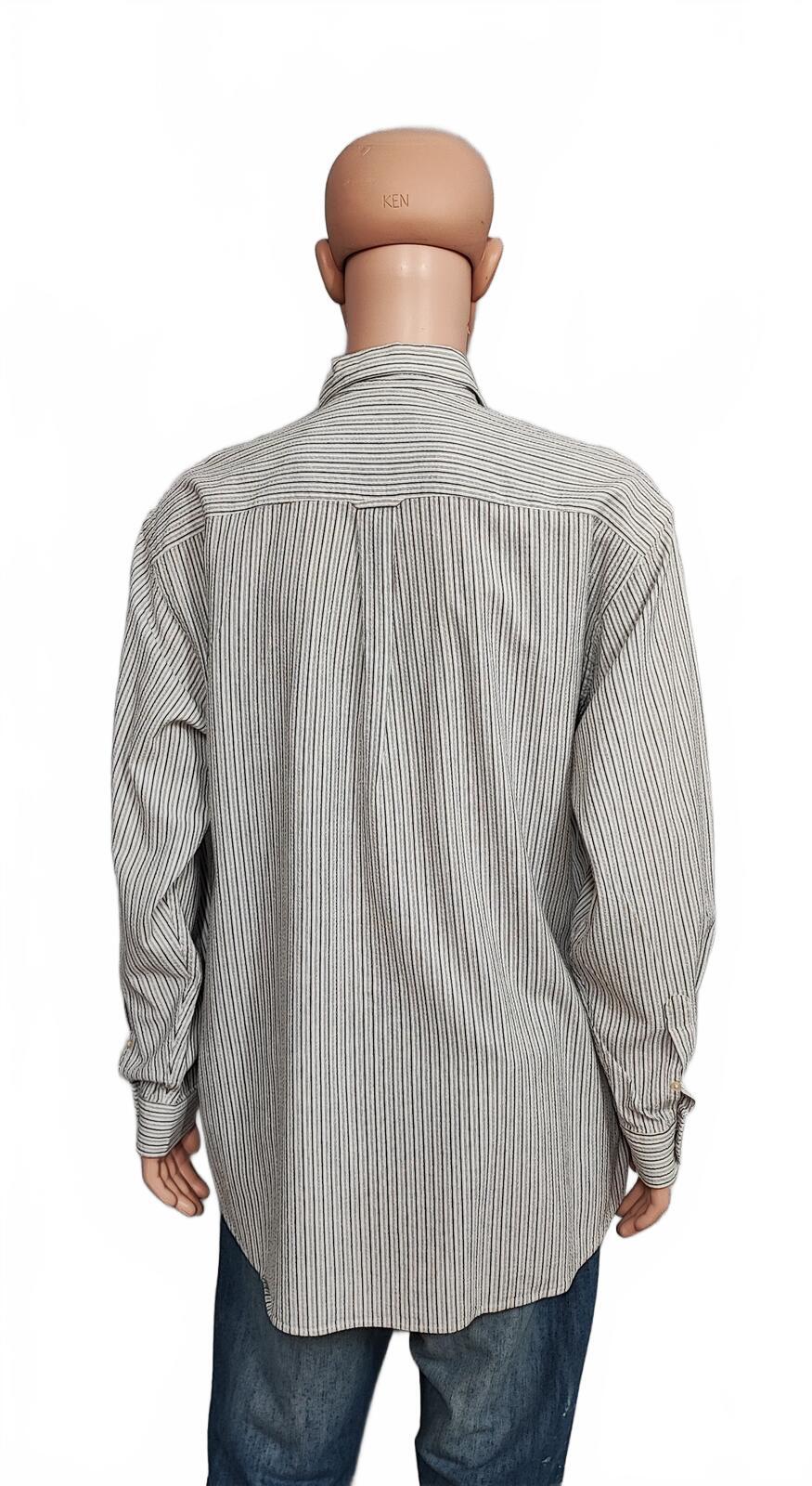 Vintage Nautica Striped Long Sleeve Shirt Black White Men's Size XL Oversized