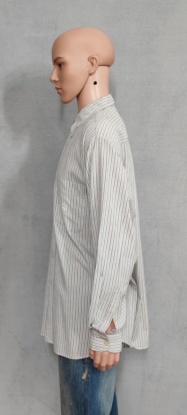 Vintage Nautica Striped Long Sleeve Shirt Black White Men's Size XL Oversized