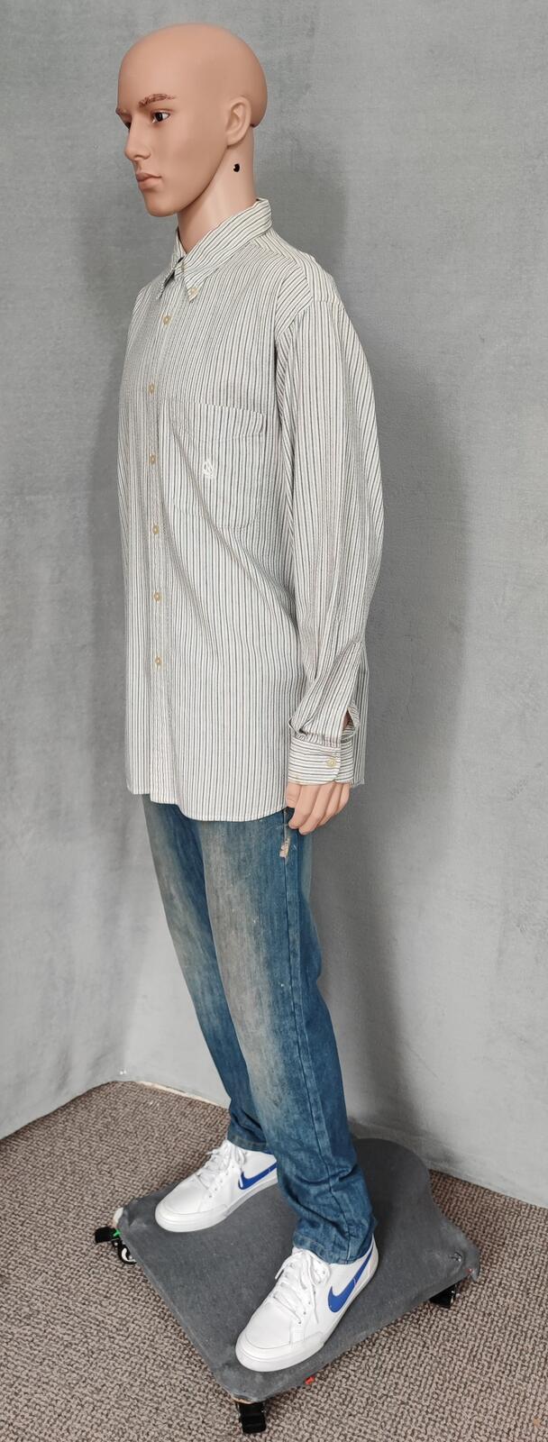 Vintage Nautica Striped Long Sleeve Shirt Black White Men's Size XL Oversized